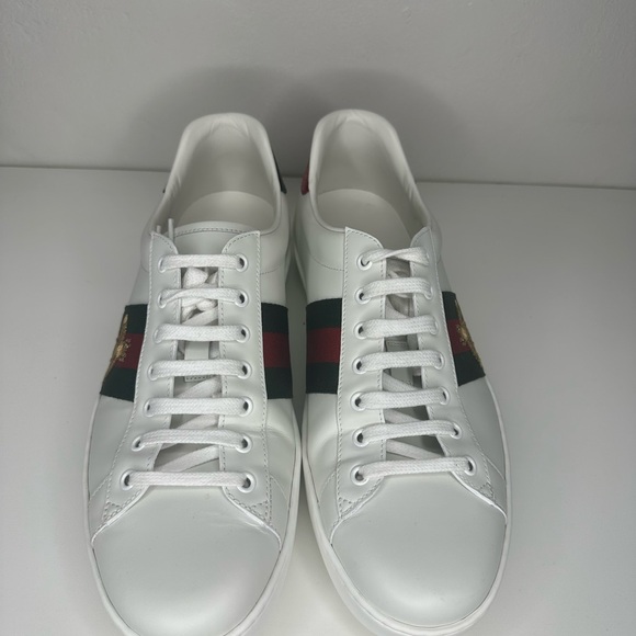 Gucci Mens Ace Low Too Embroidered White Leather Size 11 Sneaker. Like NEW - Picture 9 of 9